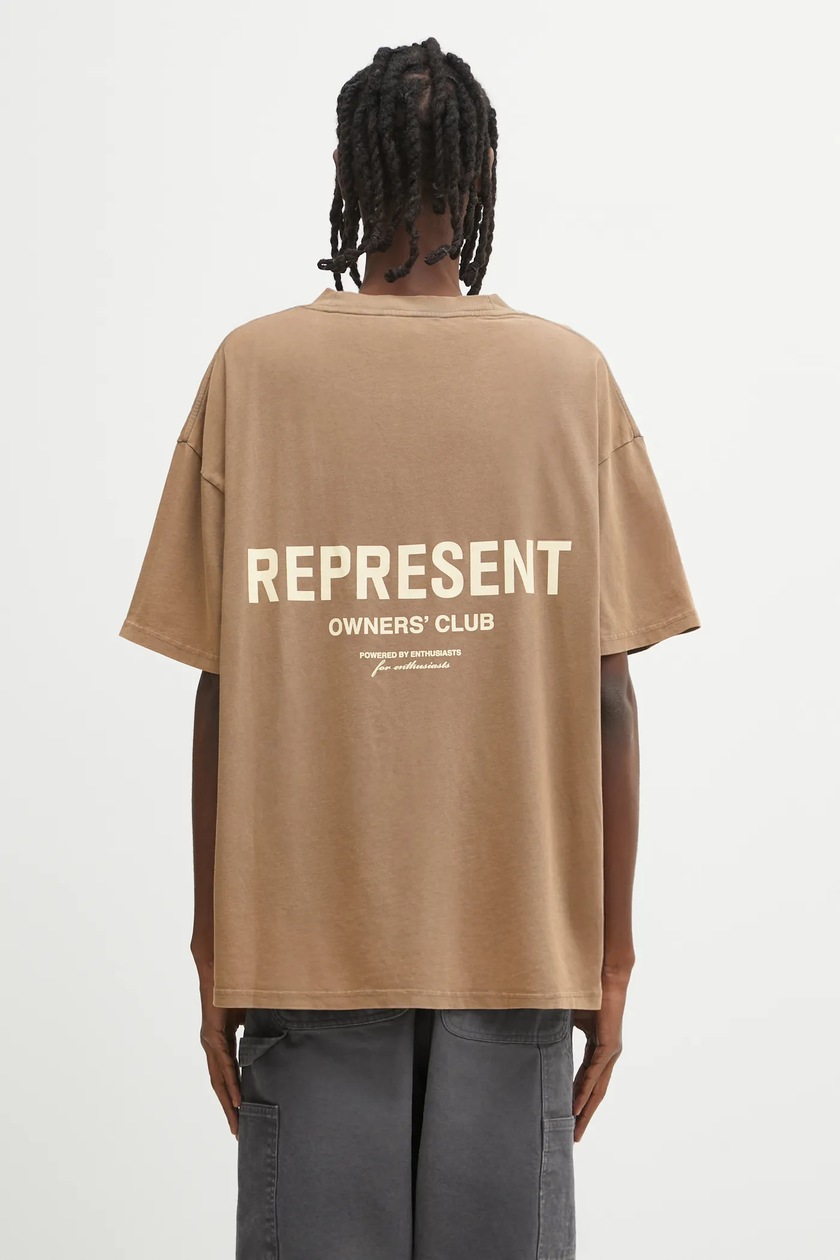 Хлопковая футболка adidas Originals Oversize Tee цвет коричневый с