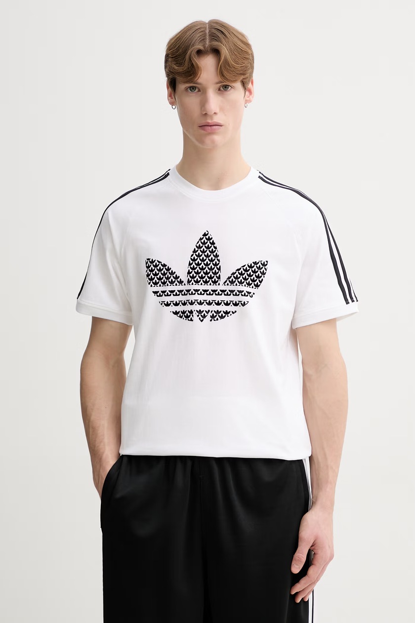 adidas Originals t-shirt bawełniany męski kolor biały z nadrukiem