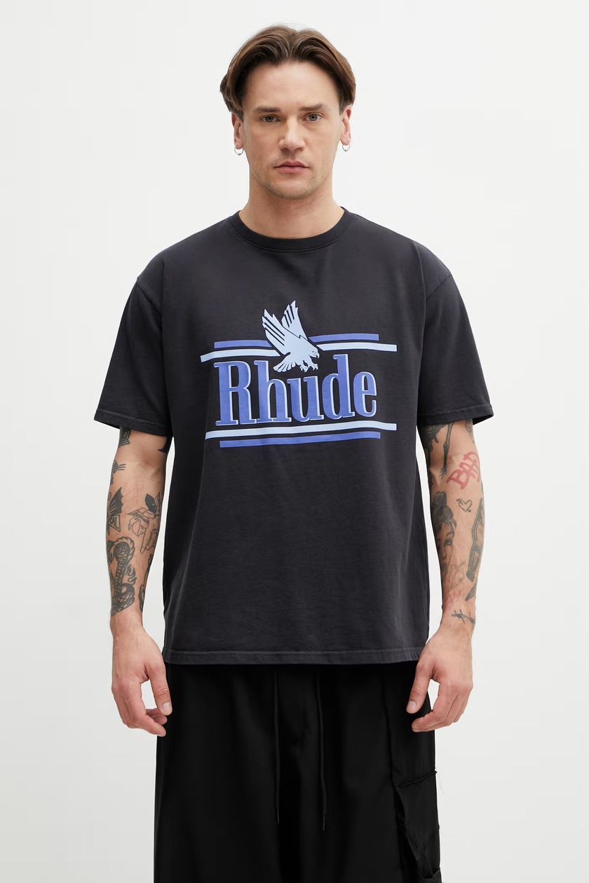 RHUDE cotton t-shirt Cotswold Crest PRM EU