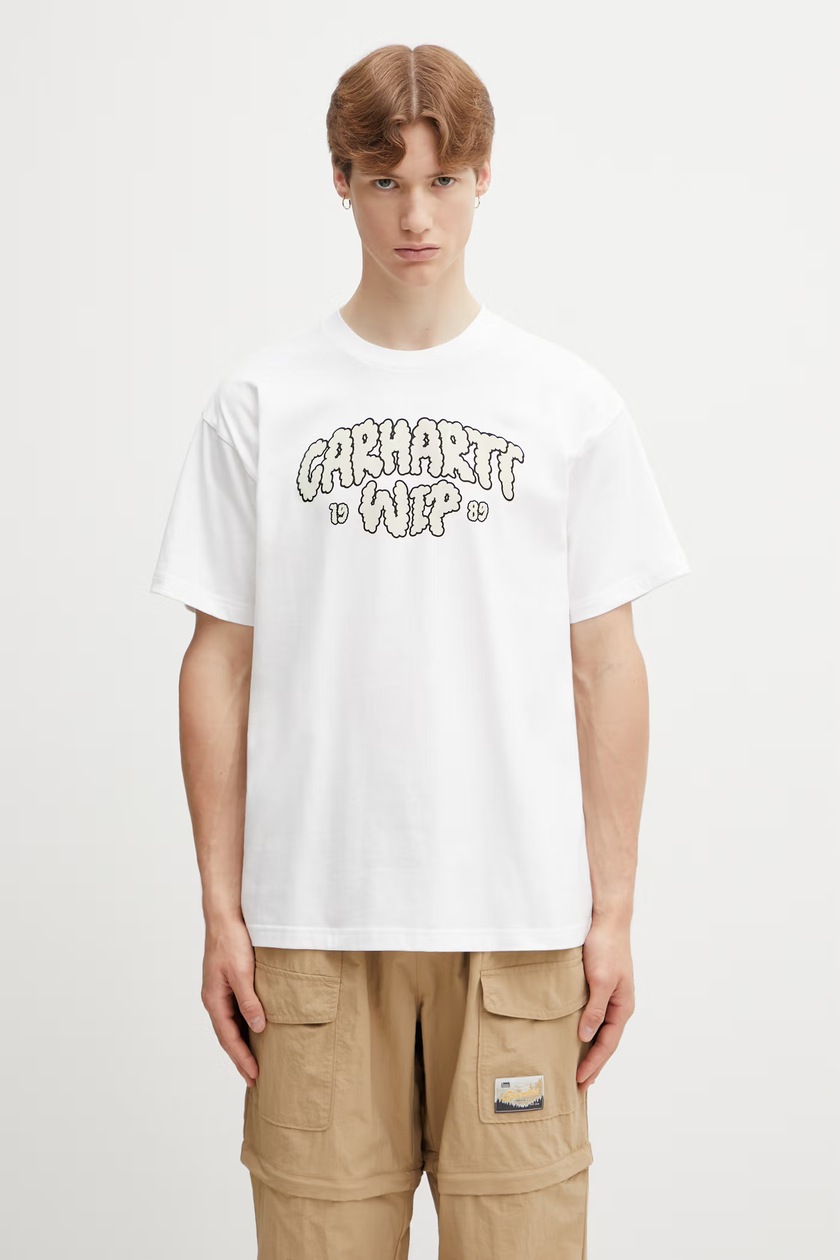 Carhartt WIP cotton t-shirt S/S University Script men's white