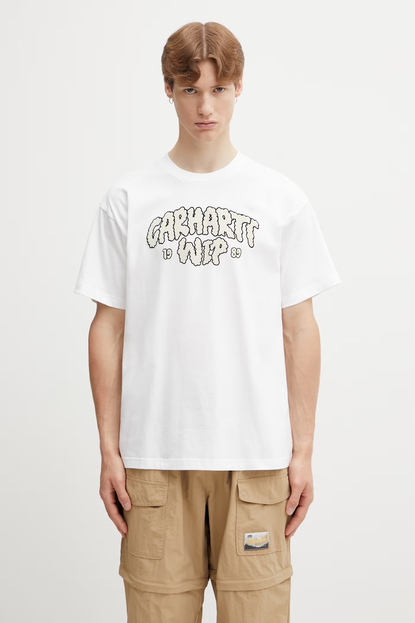 Carhartt WIP cotton t-shirt S/S University Script men's white Carhartt WIP cotton t-shirt S/S University Script men's white