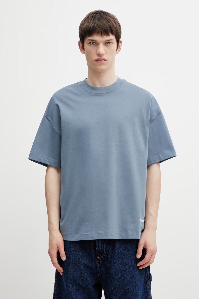 Ader Error t-shirt men's blue color at PRM US