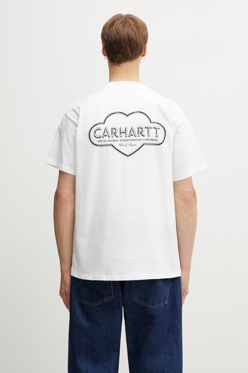 Carhartt WIP cotton t-shirt S/S University Script men's white