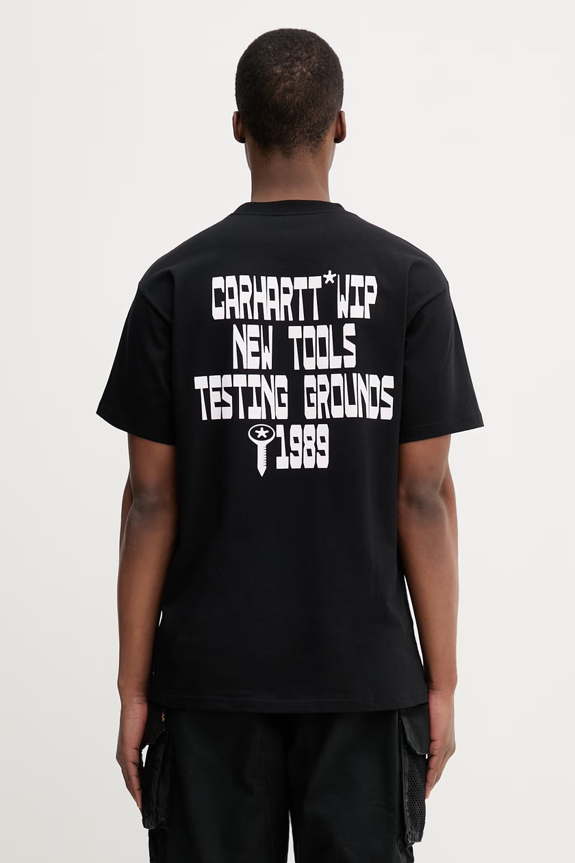 Carhartt WIP cotton t-shirt S/S Hotel Keys men's black color with
