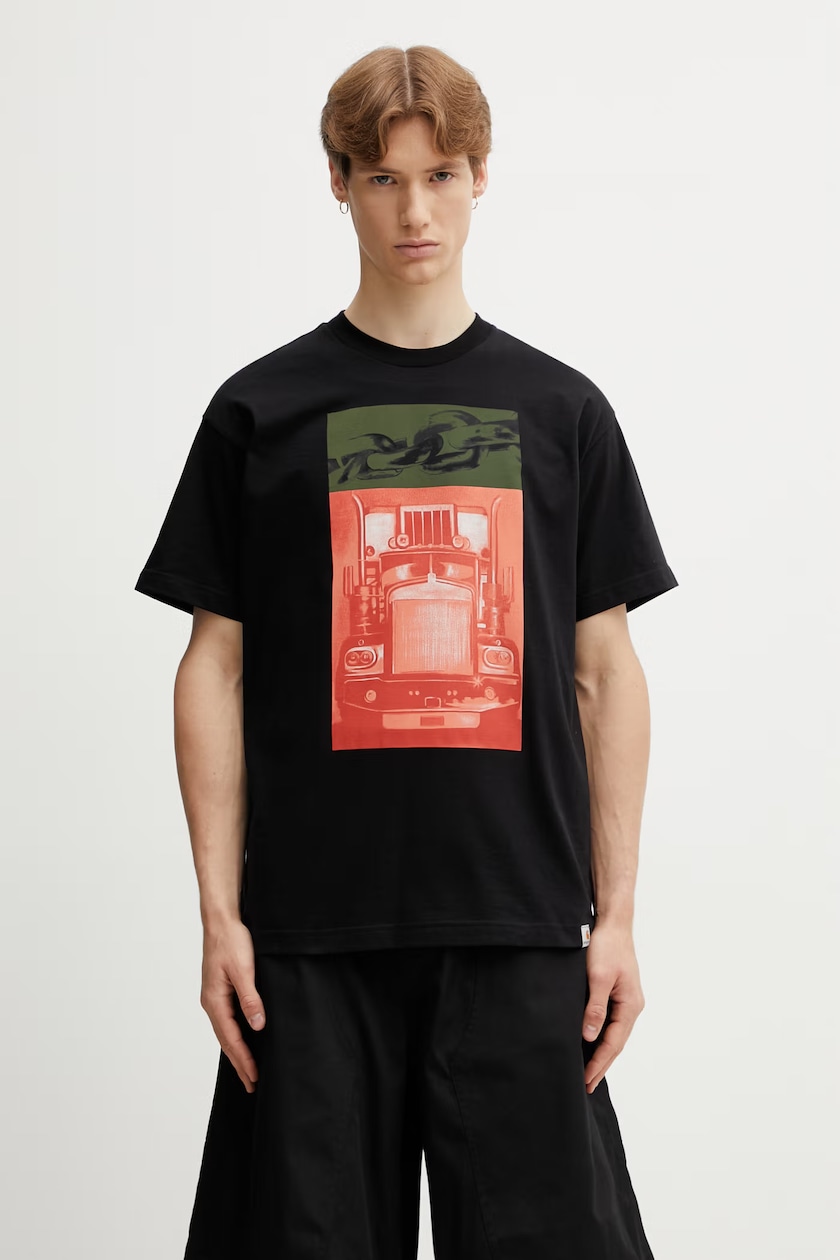 Carhartt WIP cotton t-shirt S/S Chase T-Shirt men's black color Carhartt WIP cotton t-shirt S/S Chase T-Shirt men's black color