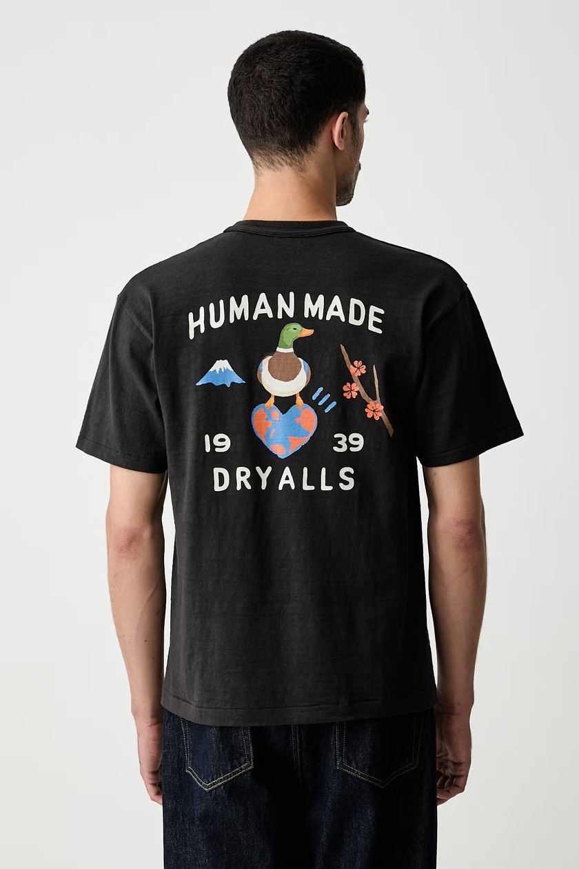 Human Made cotton t-shirt Graphic men's black color with a print