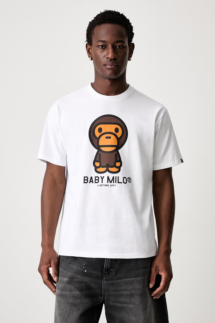 A Bathing Ape cotton t-shirt I Love Bape men's white color with a