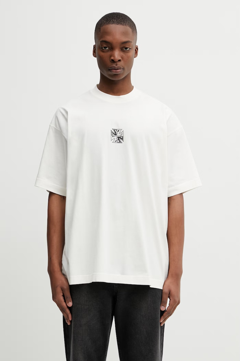 Aries cotton t-shirt Destroyed 69 SS Tee beige color with a print Aries cotton t-shirt Destroyed 69 SS Tee beige color with a print