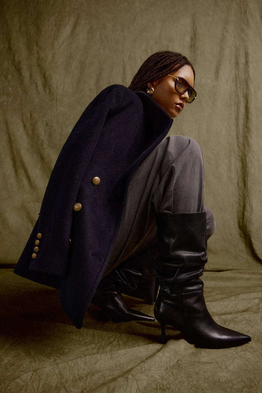 ss.lady.laaa1111専用 Answear.LAB kozaki zamszowe damskie kolor czarny na słupku