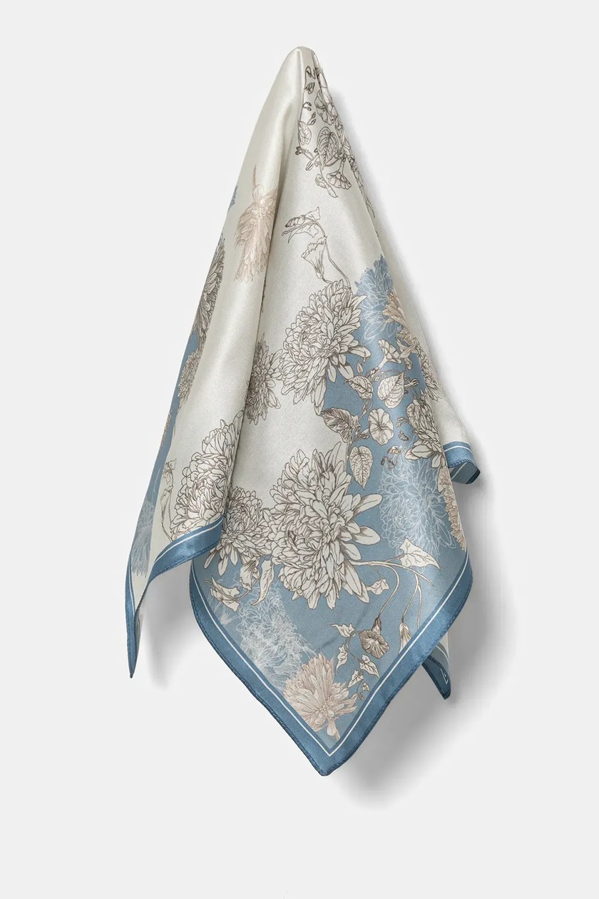 Answear.LAB apaszka jedwabna damska kolor niebieski