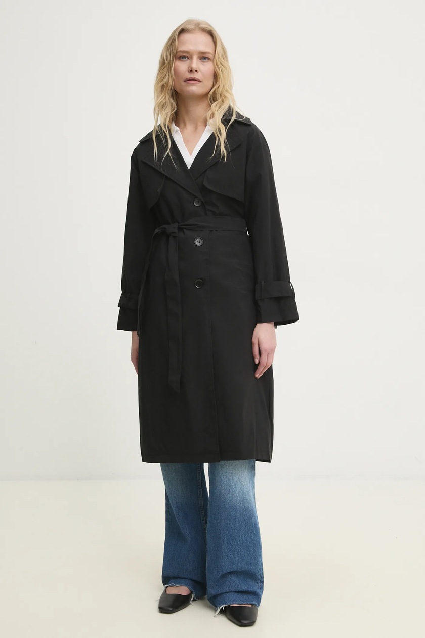 パーツ Lun black edition Answear.LAB płaszcz skórzany kolor czarny | Answear.com