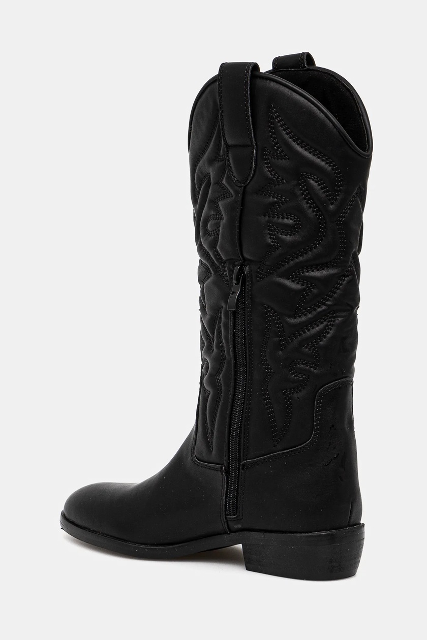 Answear Lab kowbojki damskie kolor czarny na płaskim obcasie