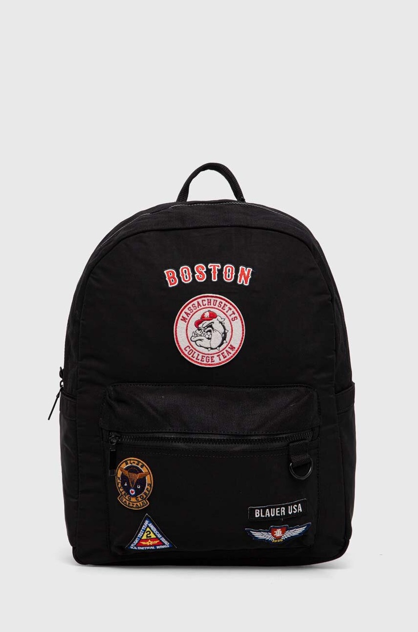 Ruksak Blauer za muškarce, boja: crna, veliki, s aplikacijom