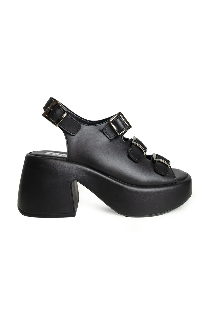 【COPPING ZONE】CZ Basics Punk Black Chunky Dad Shoes 関送込 Koi Footwear - Gurren Strappy Platform Black - Obcasy