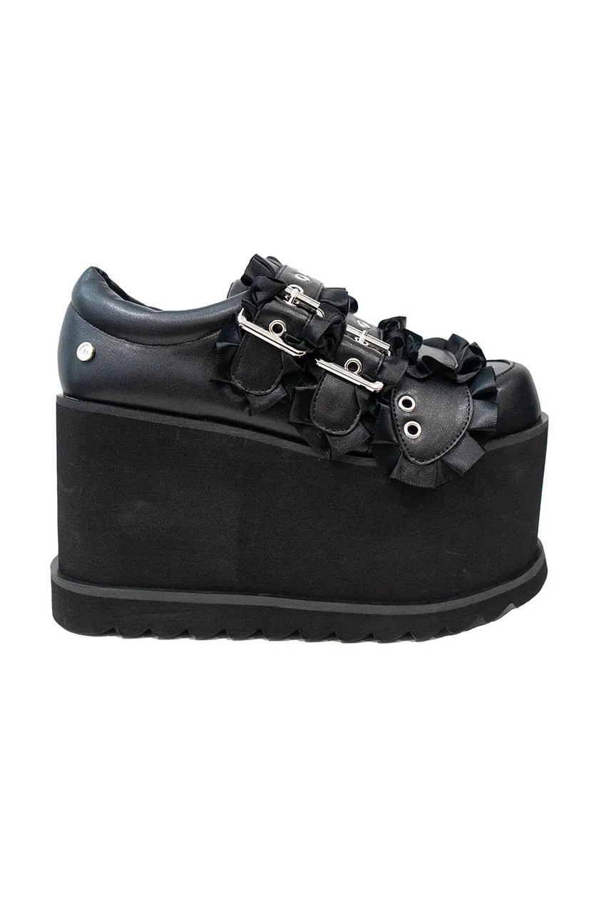 Туфли Buffalo Gospher Lace Up Punk цвет чёрный на платформе