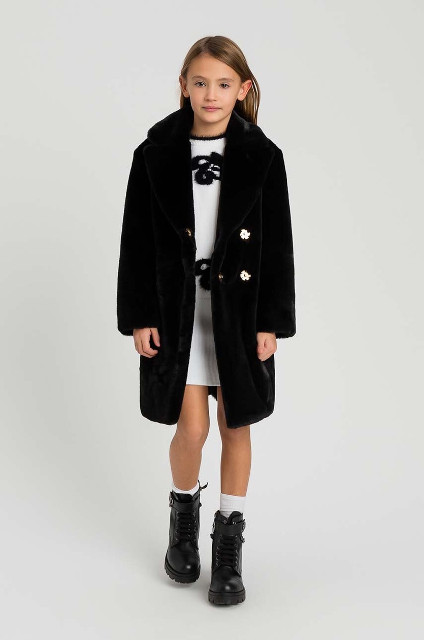 Bambina Cappotto Twin Set Bianco E Nero TWIN-SET Maglione Nero Con