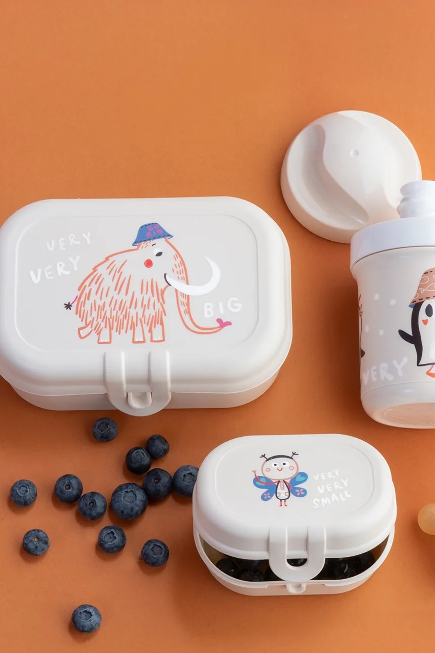 Lunchbox παιδικό με μπουκάλι νερό Koziol Ver Very To Go 200 ml 3-pack χρώμα: μπεζ φωτογραφία