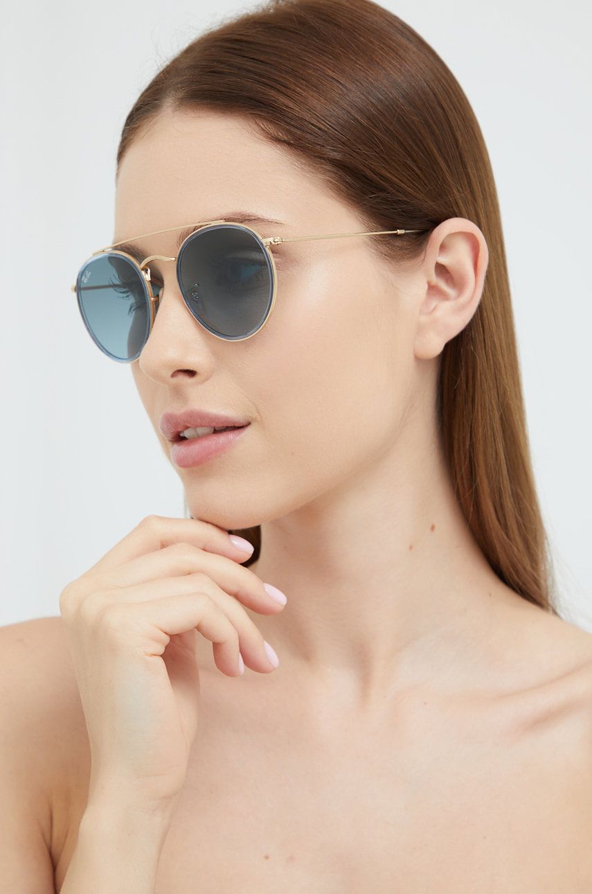 Ray-Ban ochelari de soare femei, culoarea auriu