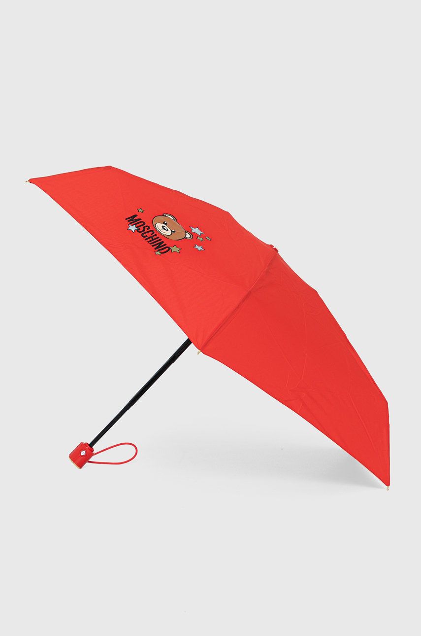 Deštník Moschino červená barva - červená -  Umělá hmota