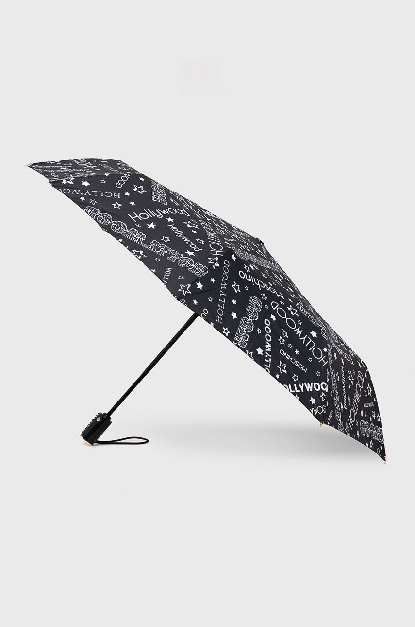 Deštník Moschino černá barva - černá -  100% Polyester