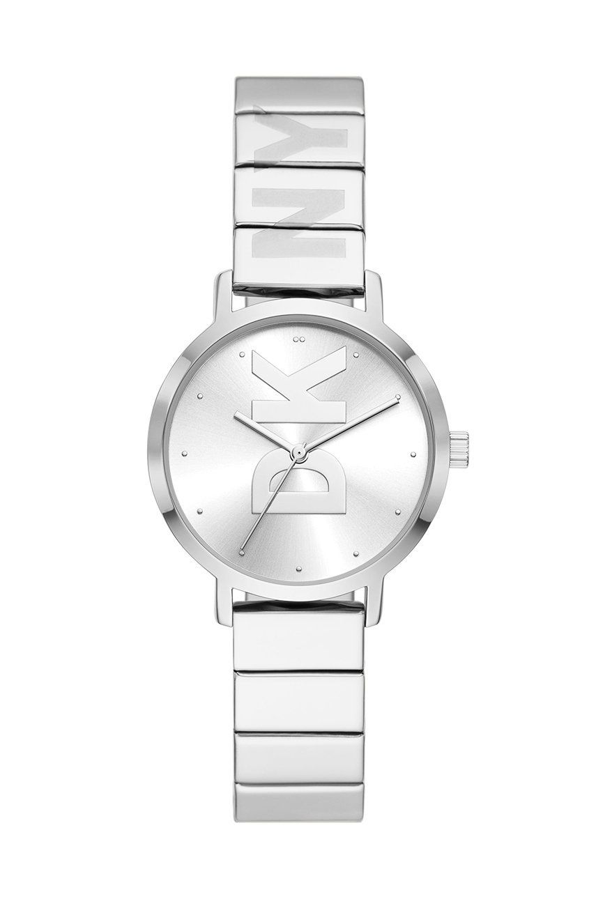 Dkny ceas femei, culoarea argintiu imagine reduceri black friday 2021 answear.ro