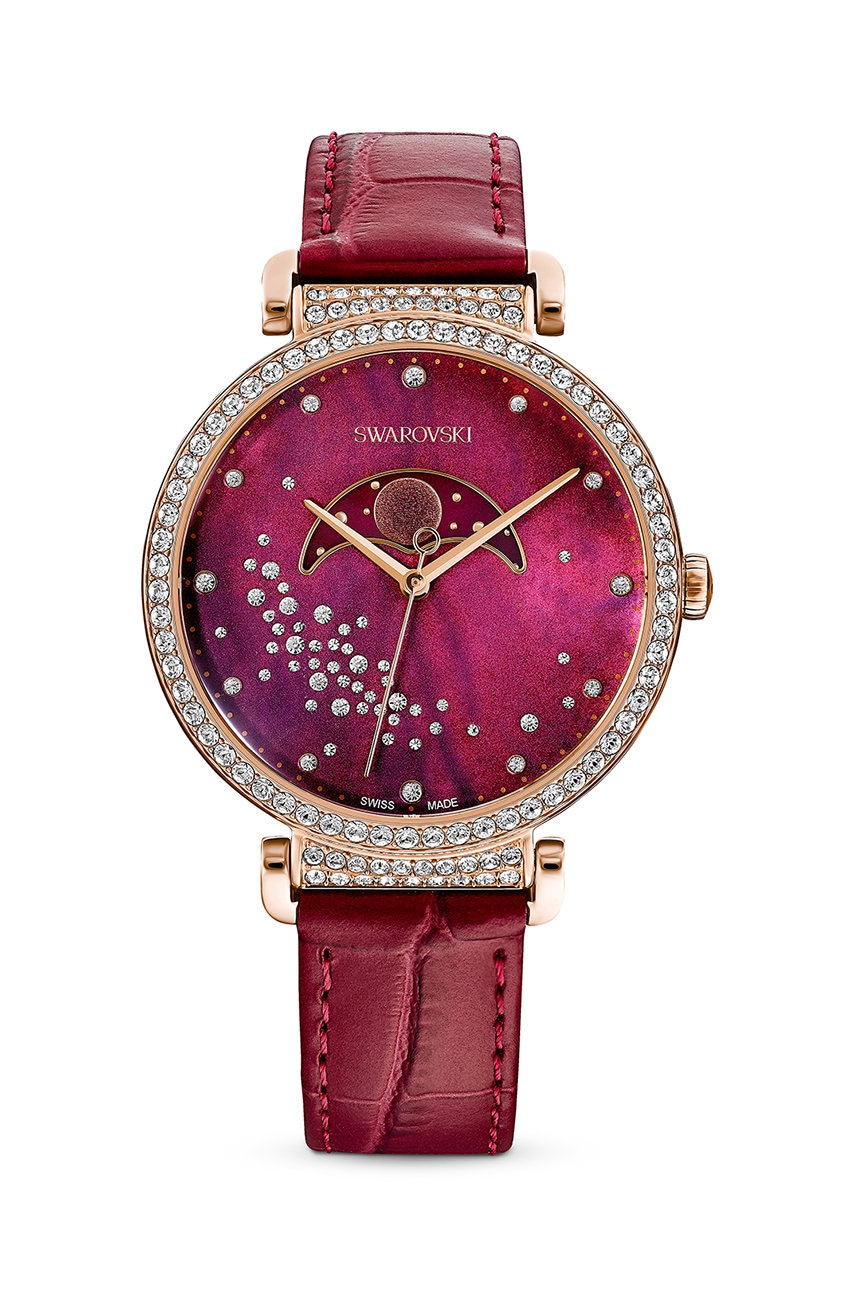 Levně Hodinky Swarovski 5613323 Passage Moon Phase červená barva