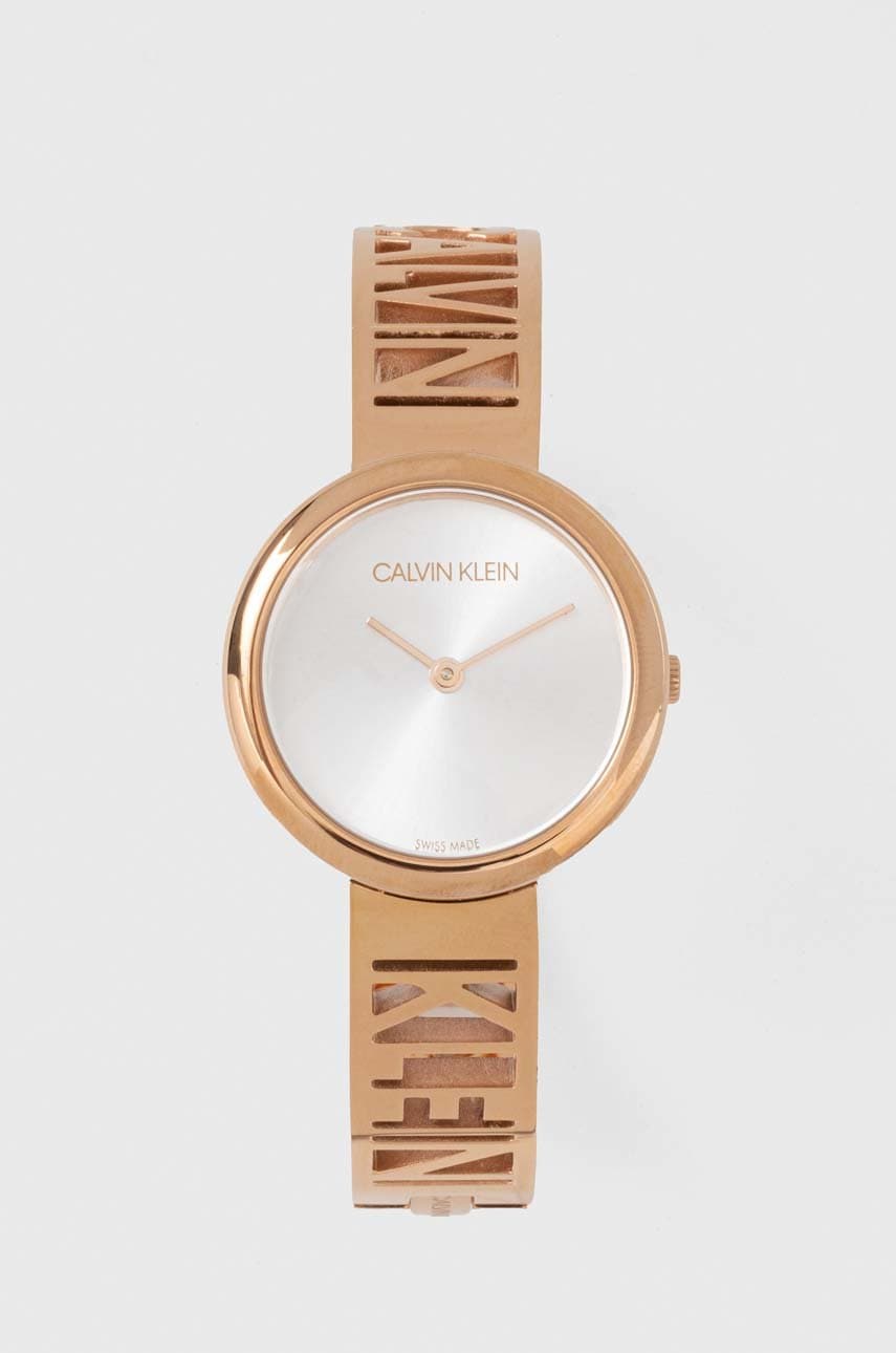 Hodinky Calvin Klein zlatá barva