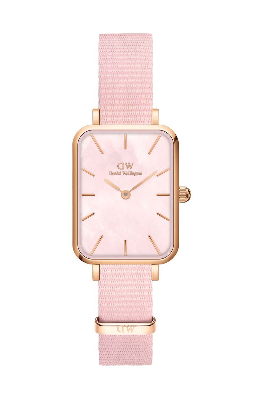 Daniel Wellington ceas Quadro 20x26 femei, culoarea roz