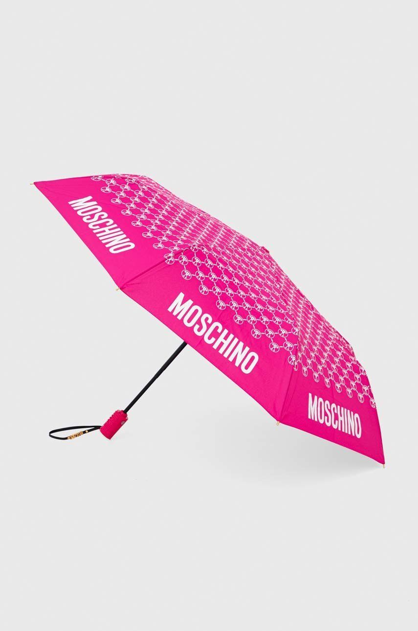 Levně Deštník Moschino růžová barva, 8936 OPENCLOSEA