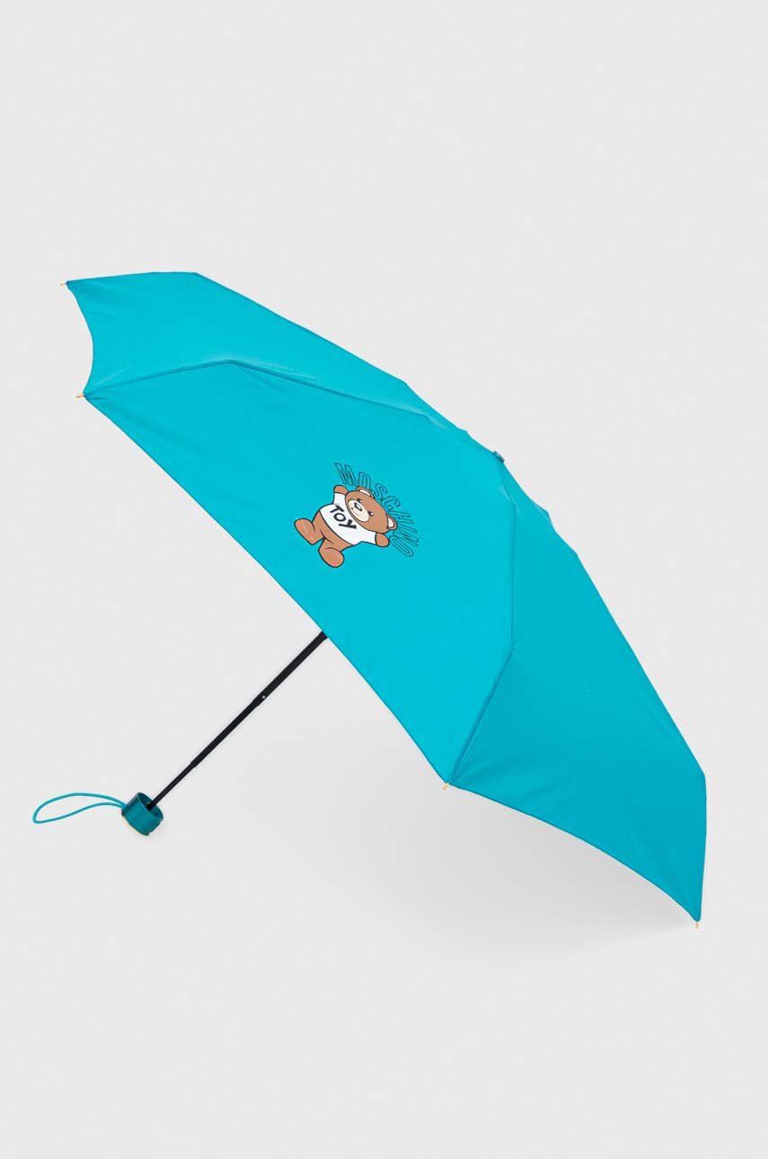 Levně Deštník Moschino tyrkysová barva, 8351 SUPERMINIA