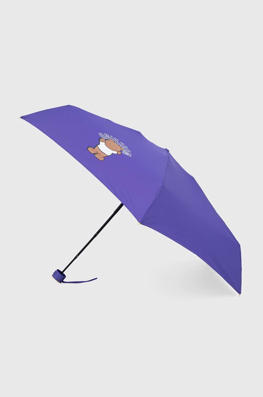 Levně Deštník Moschino fialová barva, 8351 SUPERMINIA