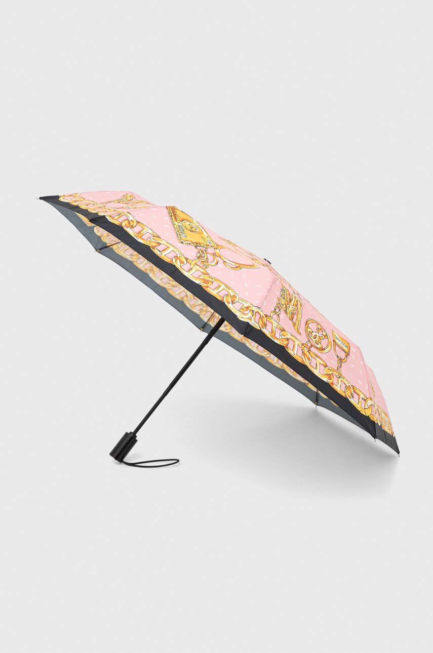 Levně Deštník Moschino růžová barva, 8410