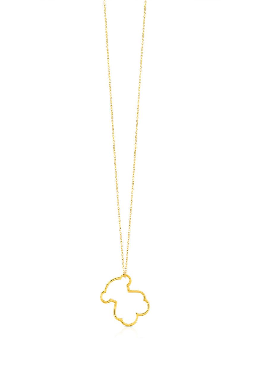 Pozlacený náhrdelník Tous PEND AU SILHOUETTE BEAR - zlatá -  Postříbřeno 18k zlatem