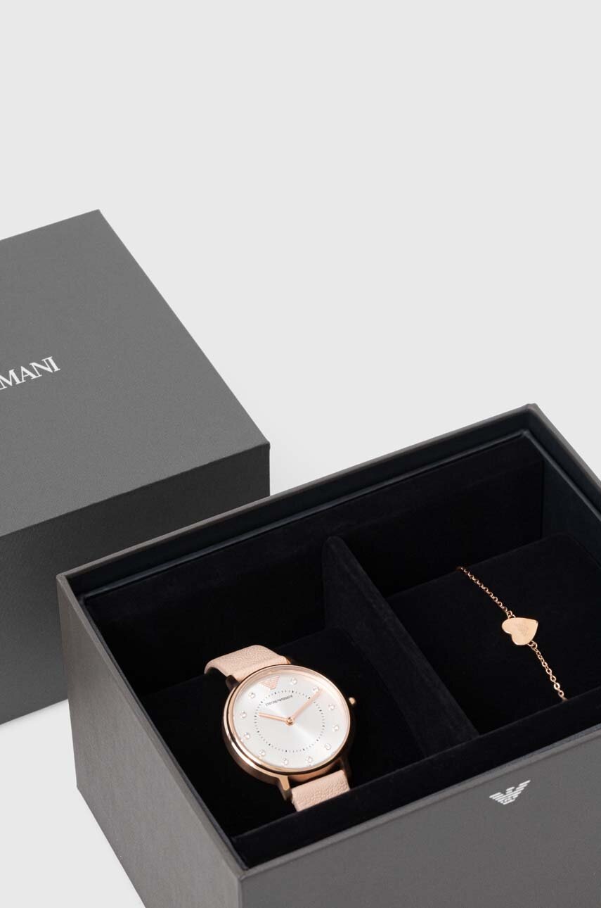 

Годинник і браслет Emporio Armani колір золотий