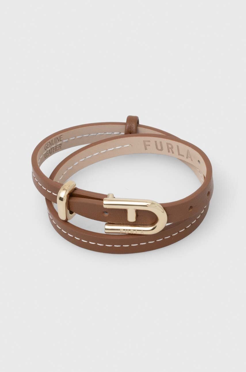 

Кожена гривна Furla дамска, Кафяв