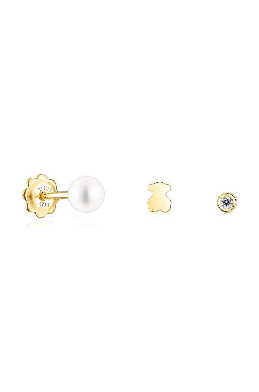 Levně Pozlacené stříbrné náušnice Tous Pearl 3-pack