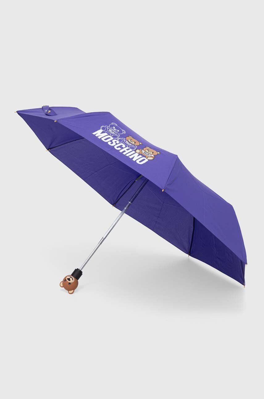 Levně Deštník Moschino fialová barva, 8061 OPENCLOSEA