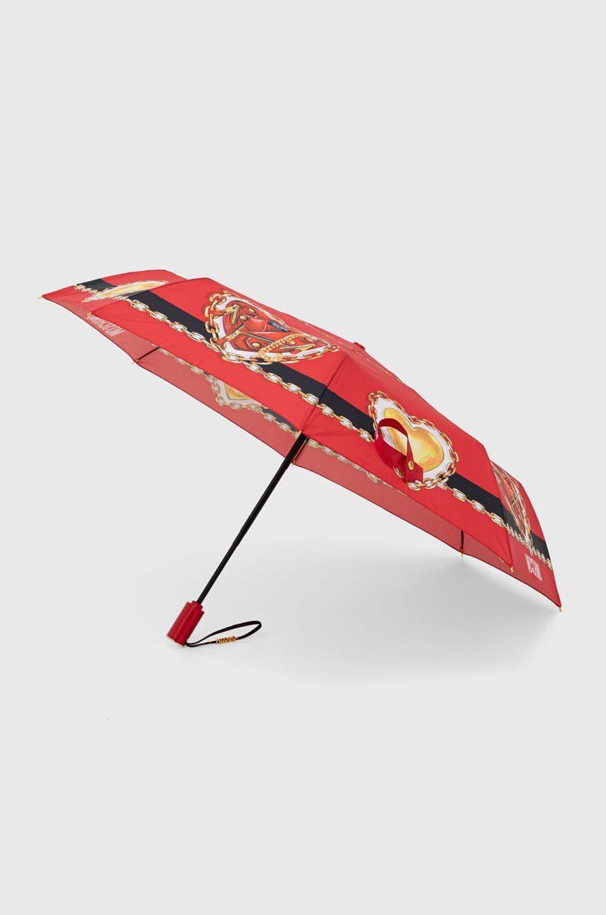 Levně Deštník Moschino červená barva, 8951 OPENCLOSEA