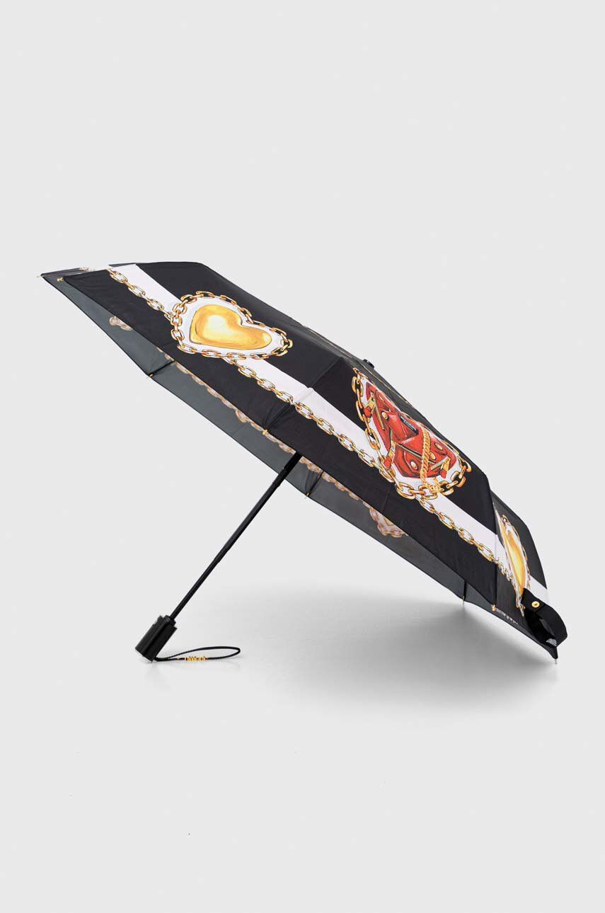 Levně Deštník Moschino černá barva, 8951 OPENCLOSEA