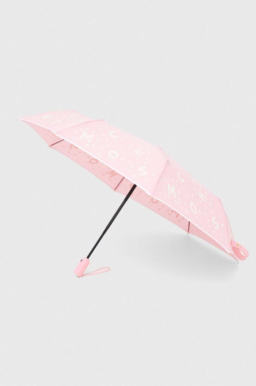 Levně Deštník Moschino růžová barva, 8686