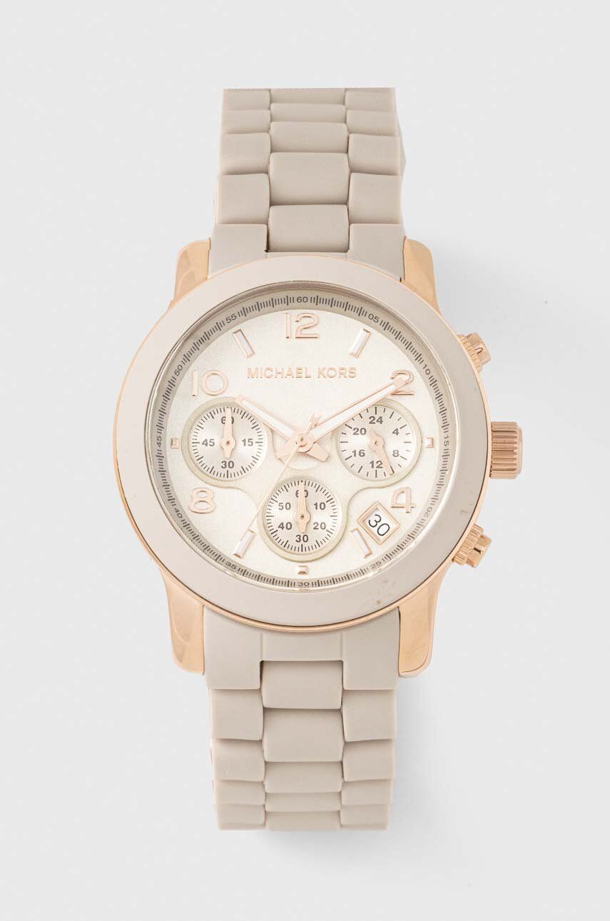 Hodinky Michael Kors béžová barva - béžová - Ocel