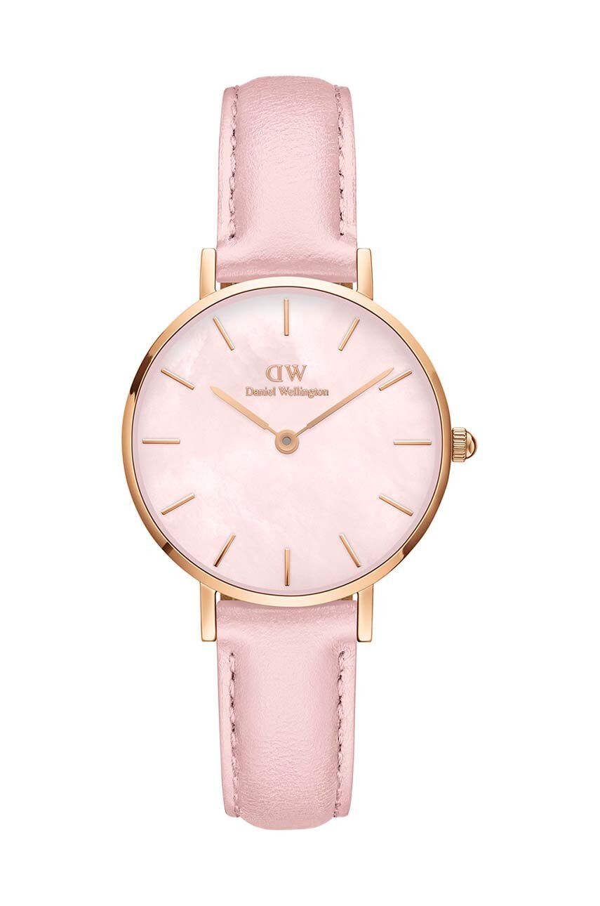 Ρολόι Daniel Wellington Petite 28 Pink leather χρώμα: ροζ