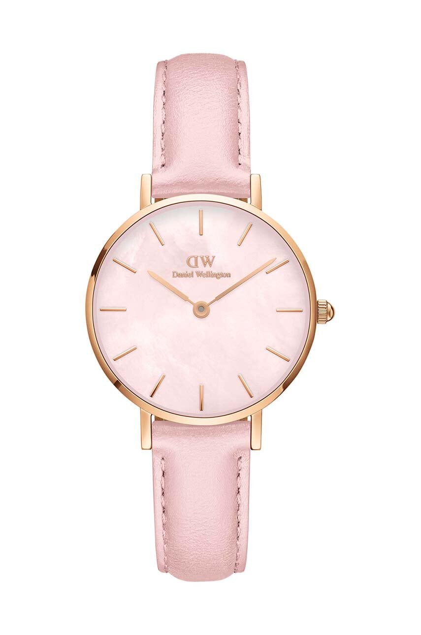 Daniel Wellington Ceas Petite 28 Pink Leather Femei, Culoarea Roz