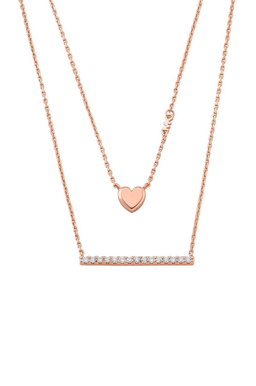 

Сребърно колие Michael Kors, Розов