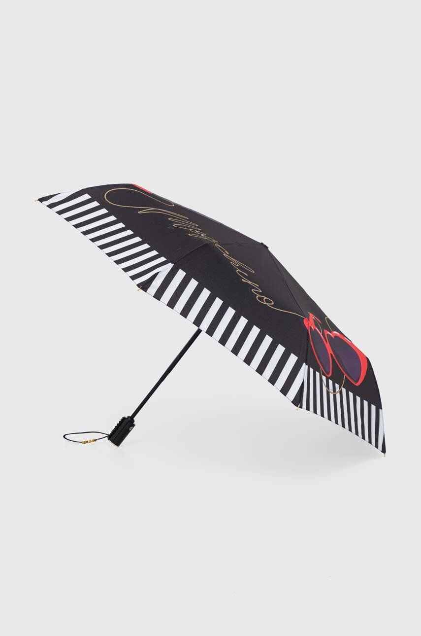 Levně Deštník Moschino černá barva, 8944 OPENCLOSEA