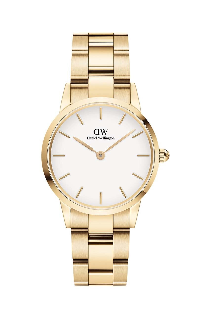 Daniel Wellington ceas Iconic Link White femei, culoarea auriu