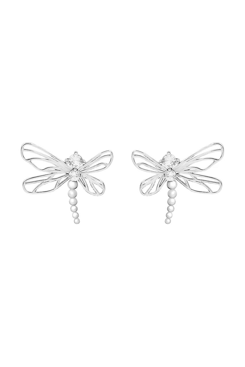 Lilou cercei placati cu argint Dragonfly 182/22/KOL/AZU/BIC/SR