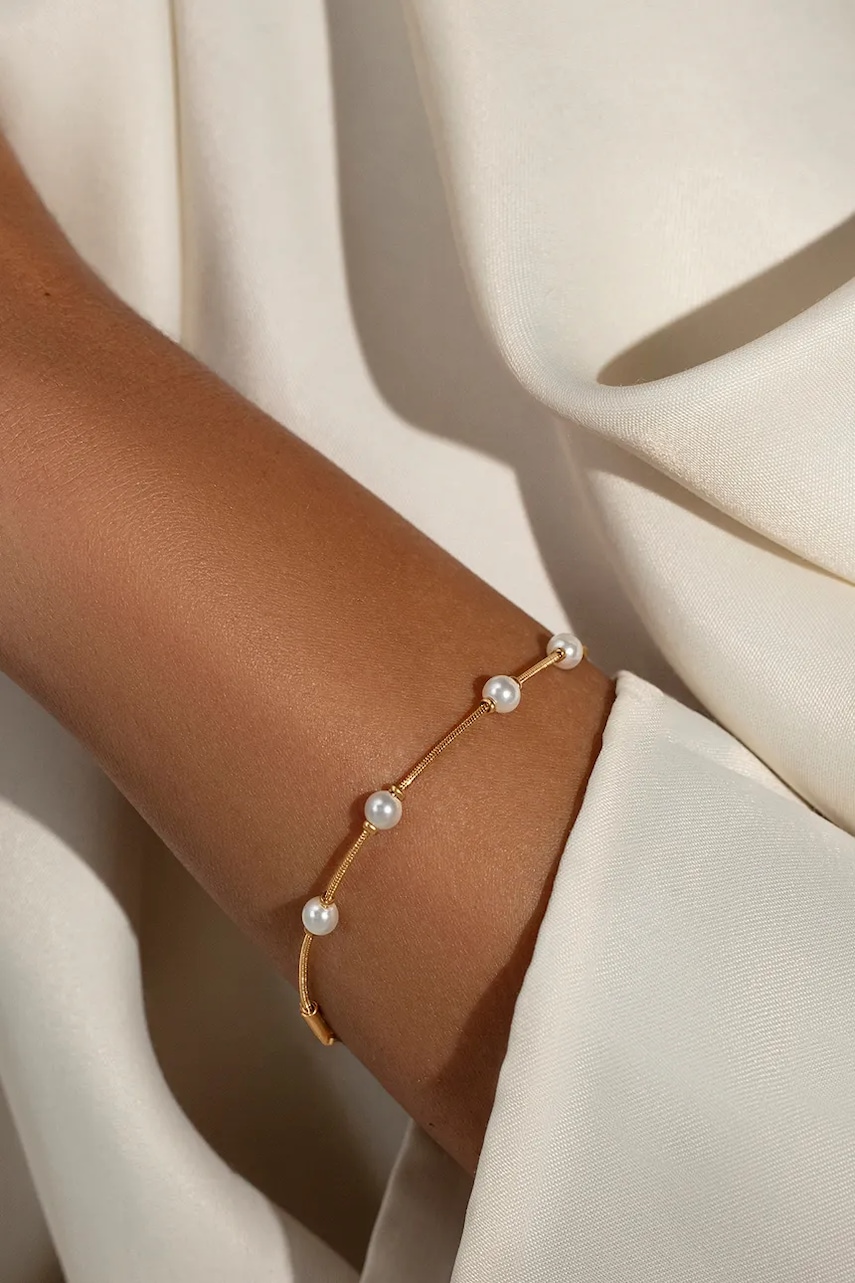 Позолоченный браслет Lilou Pearls 222/160/BRA/PEB/PO Позолоченный браслет Lilou Pearls 222/160/BRA/PEB/PO