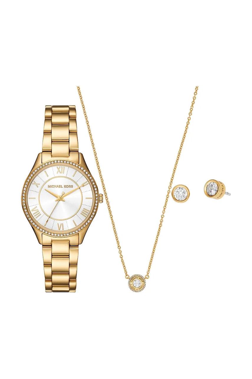 Michael Kors ceas, colier și cercei LAURYN culoarea auriu Michael Kors ceas, colier și cercei LAURYN culoarea auriu