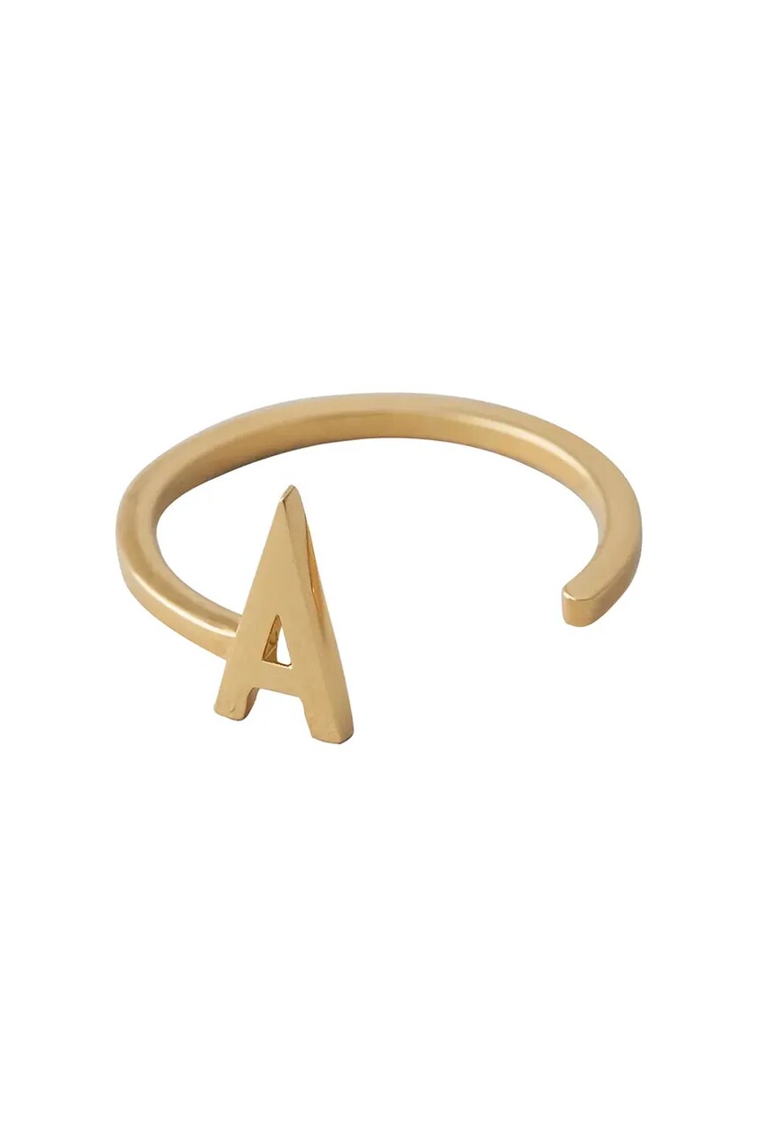 Levně Pozlacený stříbrný prsten Design Letters 90601000A